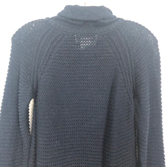 Collection L Long Line Cowl Neck Open Knit Blue Sweater Size 6 - Picture 8 of 11